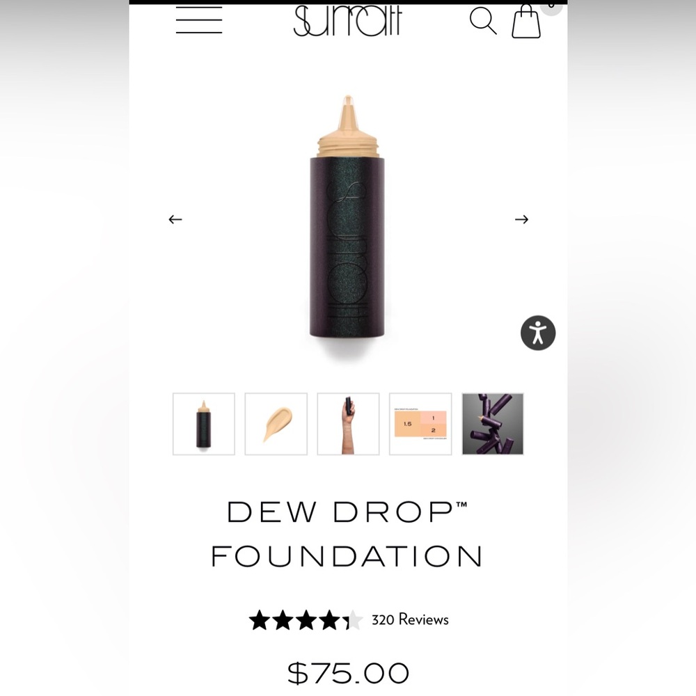 $75 Surratt Women's Dew Drop Foundation Shade 12 | 0.64 oz. / 19 mL